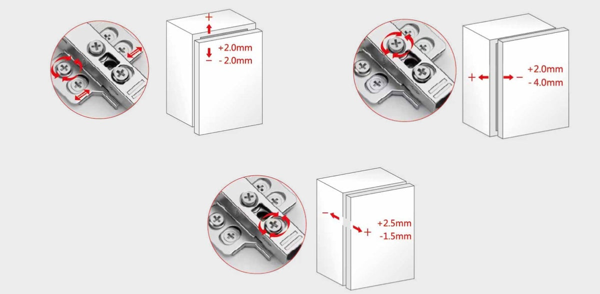 35mm Topfscharnier halb aufliegend 110° mit Soft-Close und 3D-Verstellung